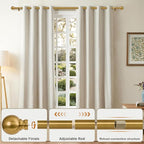 Modern Gold Curtain Rods for Windows 66 to 120 Inch Long Heavy Duty Brass - Image 3