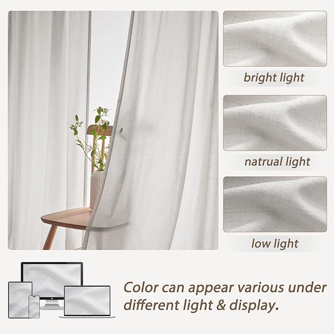 Extra Wide 70 Inch Light Filtering Pleated Curtains 92 Inches Long - Image 4
