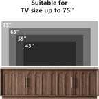 FORTUNETEC TV Stand for 75 Inch TV, Mid Century Modern TV Stand - Image 7