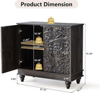 weselon Accent Cabinet with 2 Doors, Classic Carved Storage Sideboard Buffet - Image 2