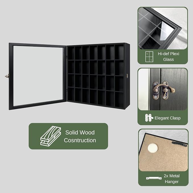 Shot Glass Display Cabinet Solid Wood - Image 8
