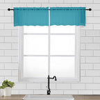 2 Panels Turquoise Semi Sheer Valance by OVZME