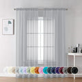 Chyhomenyc Light Grey Sheer Curtains 84 Inches Long, 2 Panels | Light Filtering by Chyhomenyc