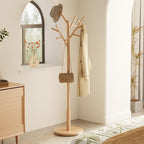 Muwuele Coat Rack, Solid Wood Coat Rack Freestanding - Image 3