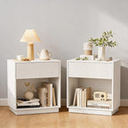 Fluted Nightstands Set of 2, Modern Bedside Table by INNODToddlerTower