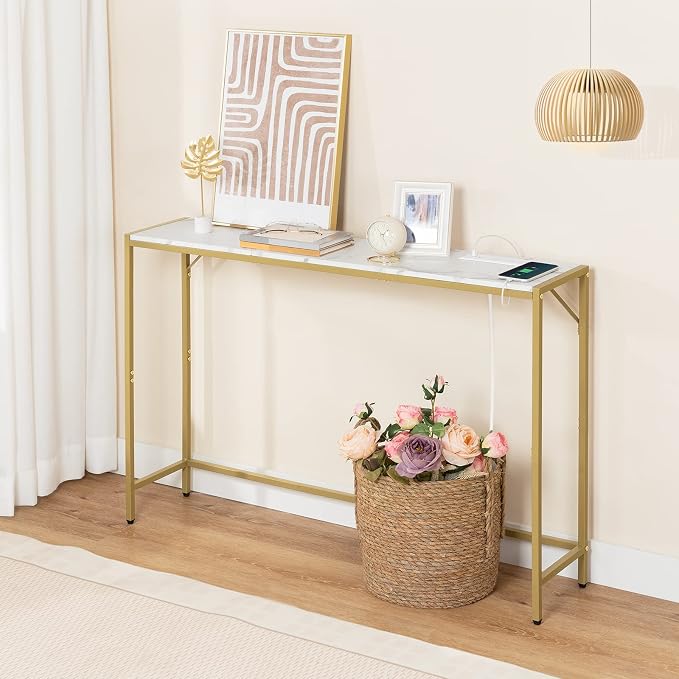 MAHANCRIS Console Table, Narrow Sofa Table, 43.3” Entrance Table - Image 8