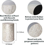 PEMAR Mother of Pearl Cylinder Drum End Table Nacre Side Stool Round Accent - Image 3