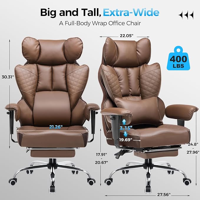 COMHOMA Big and Tall Office Chair Heavy Duty Wide Ergonomic Gaming Chair - Image 2