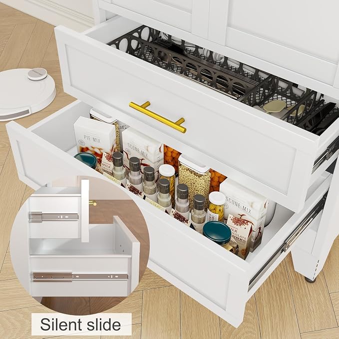 erosoei 71" H Metal Pantry Storage Cabinet, Office File Cabinets - Image 5