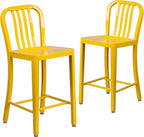 Flash Furniture Gael Commercial Grade 2 Pack 24" High Yellow Metal by FlashFurniture