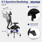 Nouhaus Ergo3D Ergonomic Office Chair Lumbar Support Mesh Office Chair - Image 5