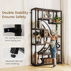 HolliWill 70.8" Tall Bookshelf Set of 2, Etagere Bookcase - Image 8