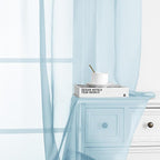 Chyhomenyc Sky Blue Sheer Curtains 96 inches Long 2 Panels, Light Filtering - Image 6
