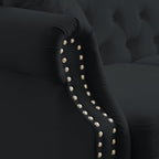 79" 2 Piece 3-Seater Velvet Chesterfield Sofa - Image 5