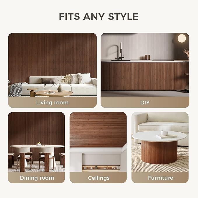 OUZUGIE 2 Pack 96x48 Inch Natural Bamboo Wall Panel – Coffee Pole Wrap Paneling - Image 4