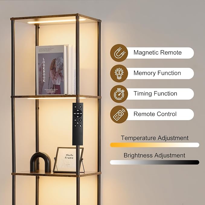 Tall Display Shelf with Lights, Dimmable LED Display Cases - Image 3