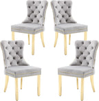 KCC Velvet Dining Chairs Set of 4, Upholstered High-end Tufted Dining Chair by KCC