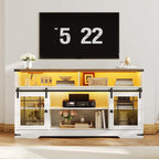 HOOBRO TV Stand for 65 Inch TV, Farmhouse Entertainment Center - Image 2