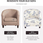 SearchI Club Chair Slipcover Stretch Barrel Chair Covers Printed Tub Chair - Image 3