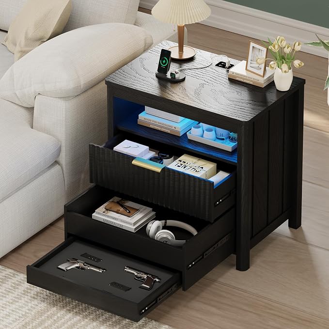HNEBC Nightstand with Gun Drawer by HNEBC