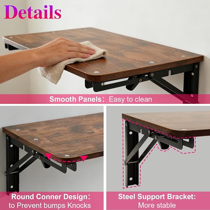 Wooden Folding Shelf Wall Mounted - Image 4
