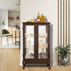 Curio Cabinet with Lighted Display, Glass Display with Mirrored Back, Vintage - Image 5