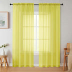 Sheer Curtains 84 Inches Long 2 Panels Set by WelvetBLK