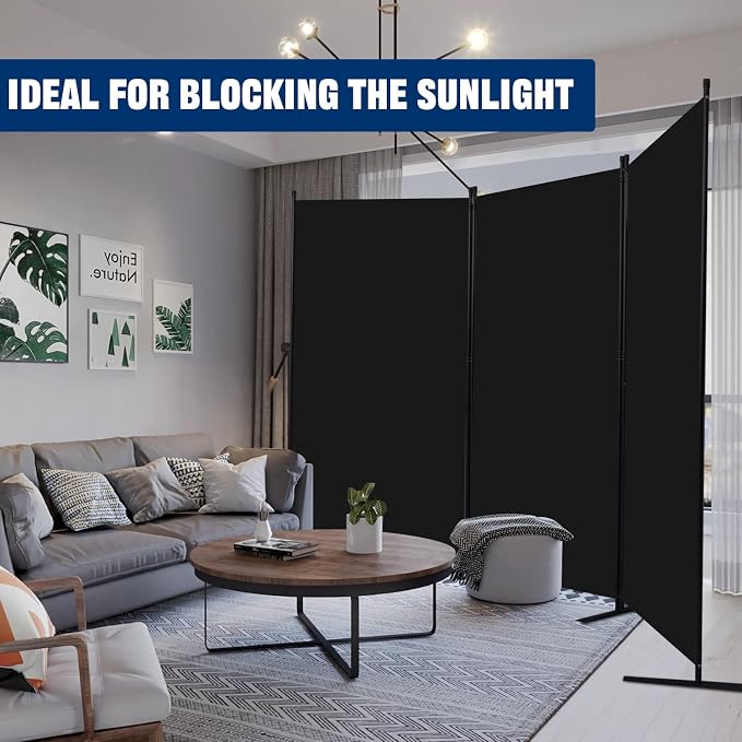 Room Divider 6FT Portable Room Dividers and Folding Privacy Screens, 3 Panel - Image 7