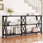 LVB Industrial Entryway Table, Farmhouse Rustic Console Tables Behind Couch - Image 5
