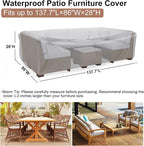 Patio Furniture Set Cover Waterproof, Mrrihand Outdoor Sectional Sofa Set Cover - Image 2