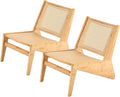 Welnow 2-Pcs Mid Century Rattan Accent Chair, Bamboo Wood Lounge Chair by LifeGetsBetterWithWelnow