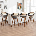 Set of 4 Rattan Swivel Counter Stools by KUNZENTLIVING