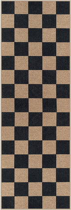 Lahome Checkered Easy Jute Outdoor Runner Rug, 2x6 Kitchen Rugs Washable | - Image 7