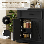 56" Large Wooden Buffet Cabinet - Image 6