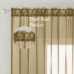 MIULEE Dark Gold Sheer Curtains - Image 2