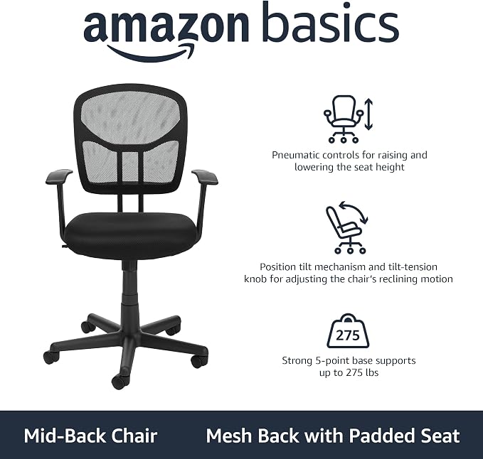 Amazon Basics Breathable Mesh Mid-Back Office Desk Chair - Image 4
