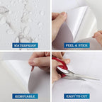 FunStick 36" x 200" White Marble Countertop Contact Paper Waterproof Marble - Image 4