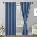 Blackout Curtains for Bedroom, 52 x 84 Inch Long Blue Haze 2 Panels | Thermal - Image 8