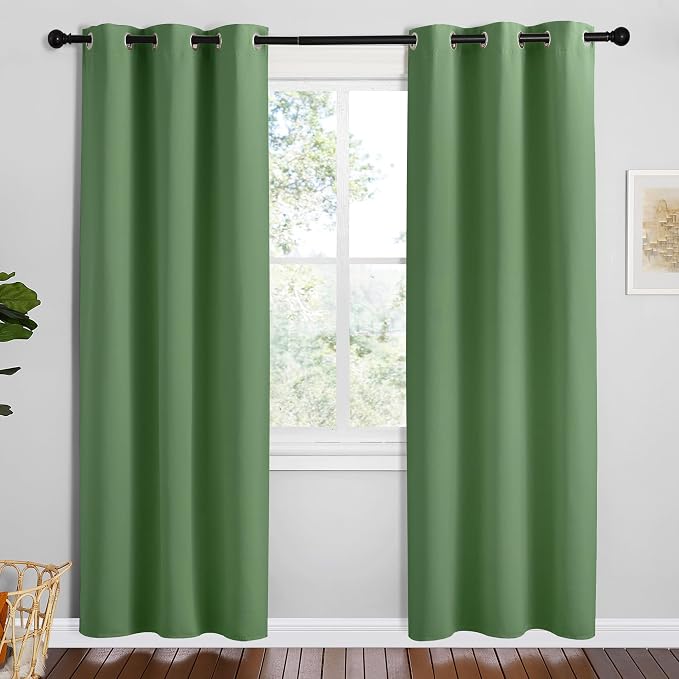 NICETOWN Froest Green Blackout Curtains 72 inches Length by NICETOWN