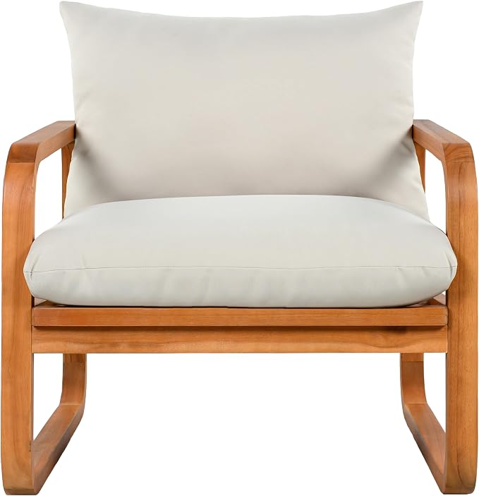 Merax Outdoor 4-Piece Acacia Wood Conversation Set - Image 7