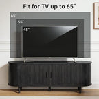 58" Mid Century Modern TV Stand, Wood TV Consoles - Image 6