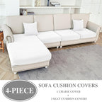 LA MEACK Couch Cushion Covers for Sectional Sofa L Shape Washable Separate Seat - Image 2