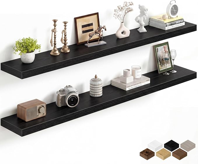 Fun Memories 60Inch Long Floating Shelves, 8 Inch Deep Shelves by FunMemories