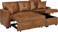 L Shaped Sectional Couch with Storage and Pull Out Bed, 3 Seater Sleeper Sofas by LITVZ