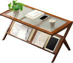Boho-Inspired Rustic Brown Rattan Coffee Table – Mid Century Modern Style - Image 4