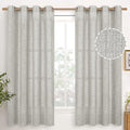 YoungsTex Light Grey Linen Curtains 63 Inches Long 2 Panels | Textured Light by YoungsTex
