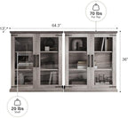 BELLEZE Set of 2 Glass Display Cabinet, Living Room, or Kitchen - Image 2