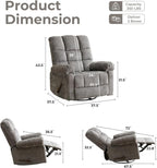 Swivel Rocker Recliner with Massage and Heat, Oversized Rocker Recliner with - Image 2