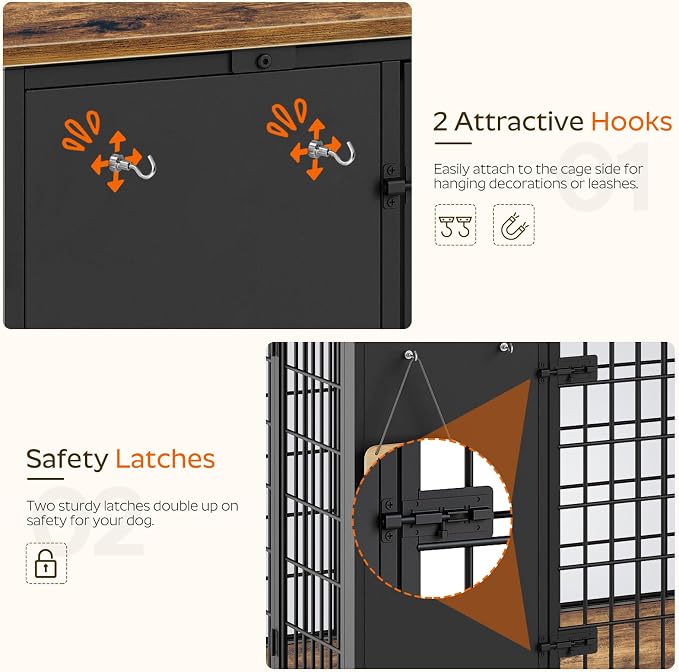 YATINEY Foldable Dog Crate Furniture, Dog Crate - Image 5