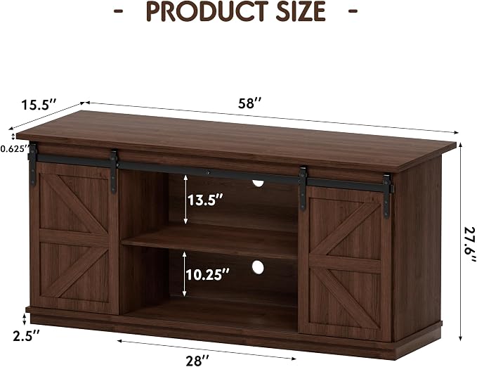 Shahoo Farmhouse Sideboard Buffet Cabinet, Coffee Bar Storage - Image 2